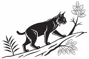 bobcat sihouette black vector