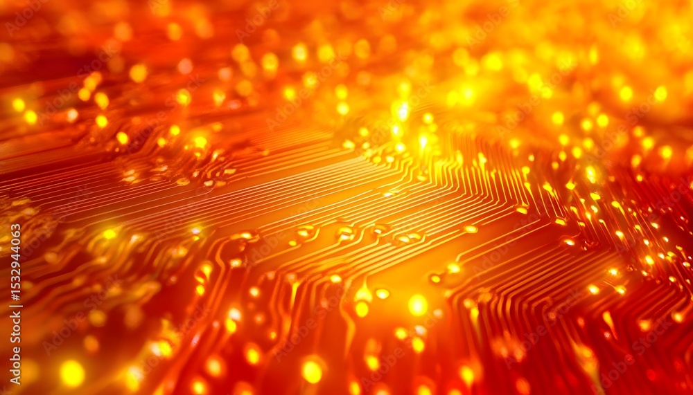 Aufkleber close-up view of intricate circuit board patterns.