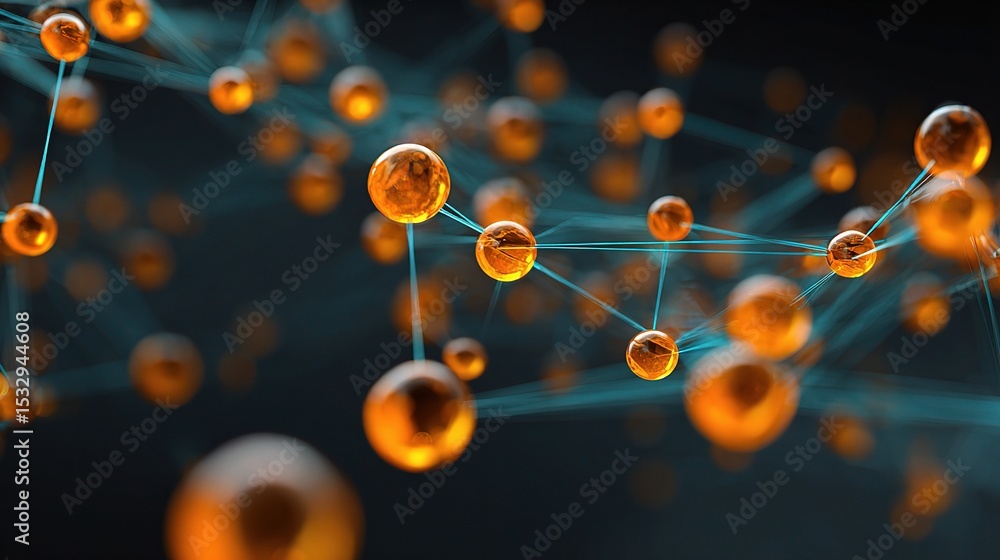 Aufkleber abstract technology network background with floating elements