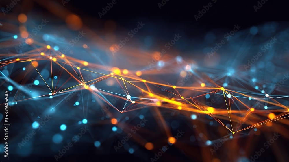 Poster abstract technology network background with colorful elements