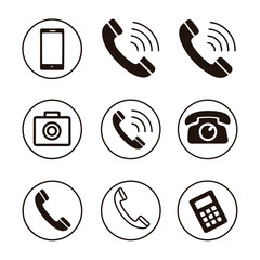 Communication Icons Phone, Smartphone, and Camera Icons Set