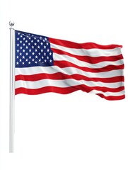 american flag isolated on white