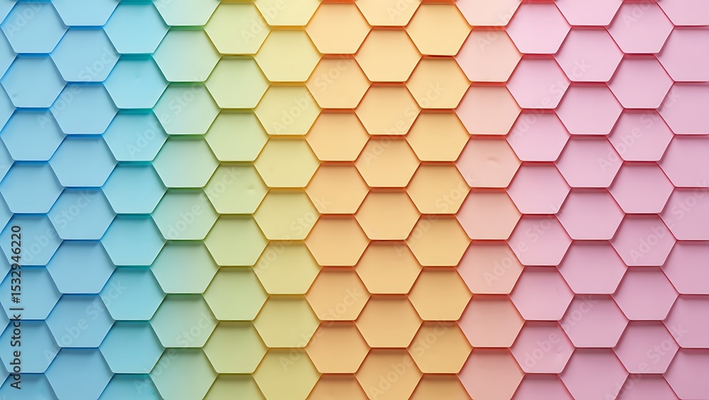 Aufkleber Abstract Hexagon Pattern Colorful Gradient Geometric Design Background