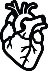 High quality photo of human heart icon.