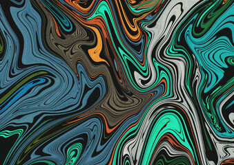 Fototapeta premium Abstract fluid marble art background. Colorful psychedelic backdrop. Liquid motion graphic element. For cover, poster, banner, or illustration element.
