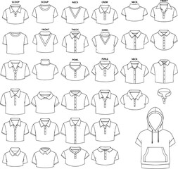 Men's neck collections range from casual to formal attire, featuring items such as shirts, t-shirts, jackets, hoodies, and more.