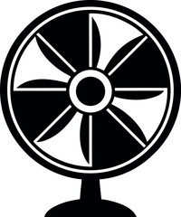 Fototapeta premium A fan that is black and white with a picture of a fan on it 