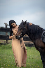 Obraz premium girl with horse