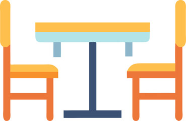 Empty set of antique wooden chairs and table furniture, nobody, simple style