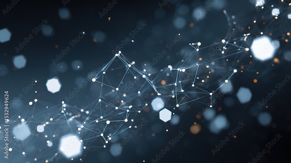 Poster abstract technology network background with floating elements