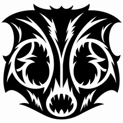 Fototapeta premium Ghostly Raccoon Skull Tattoo Mascot Design