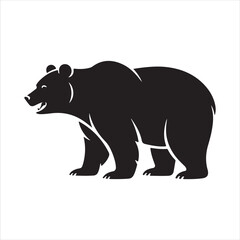 Fototapeta premium bear icon vector silhouette on white background.