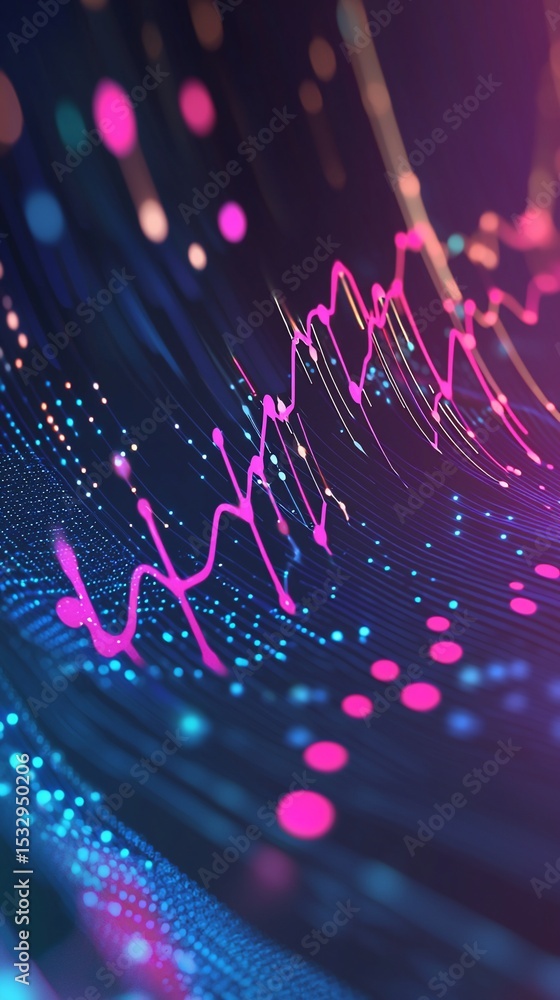 Aufkleber dynamic visualization of vibrant data flow with a futuristic aesthetic