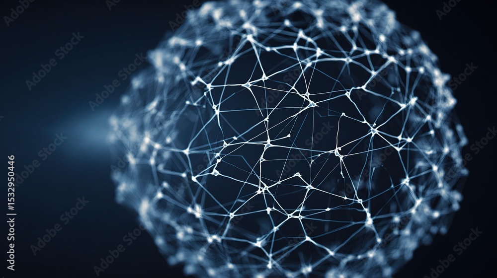 Poster abstract geometry of interconnected nodes displaying dynamic structure