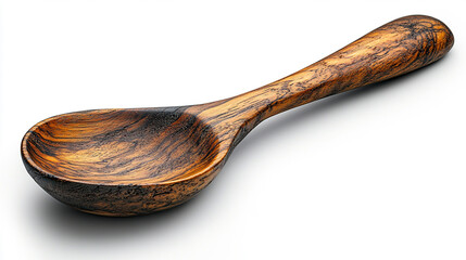 Wooden Spoon on White Background