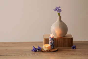 eco-friendly flower arrangement in a vase in light natural tones