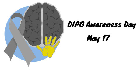 Diffuse Intrinsic Pontine Glioma or DIPG Awareness Day, horizontal poster, banner or flyer about a medical topic