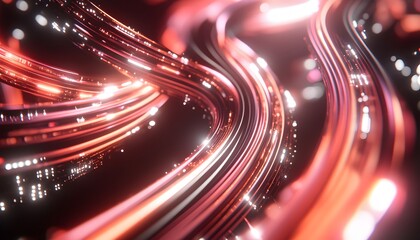 Abstract design with swirling, glowing lines.