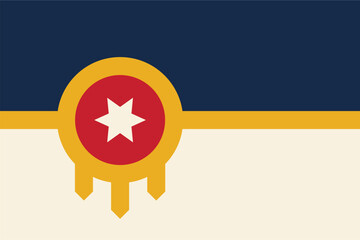  Vector image of the flag of Tulsa, Oklahoma, USA.
