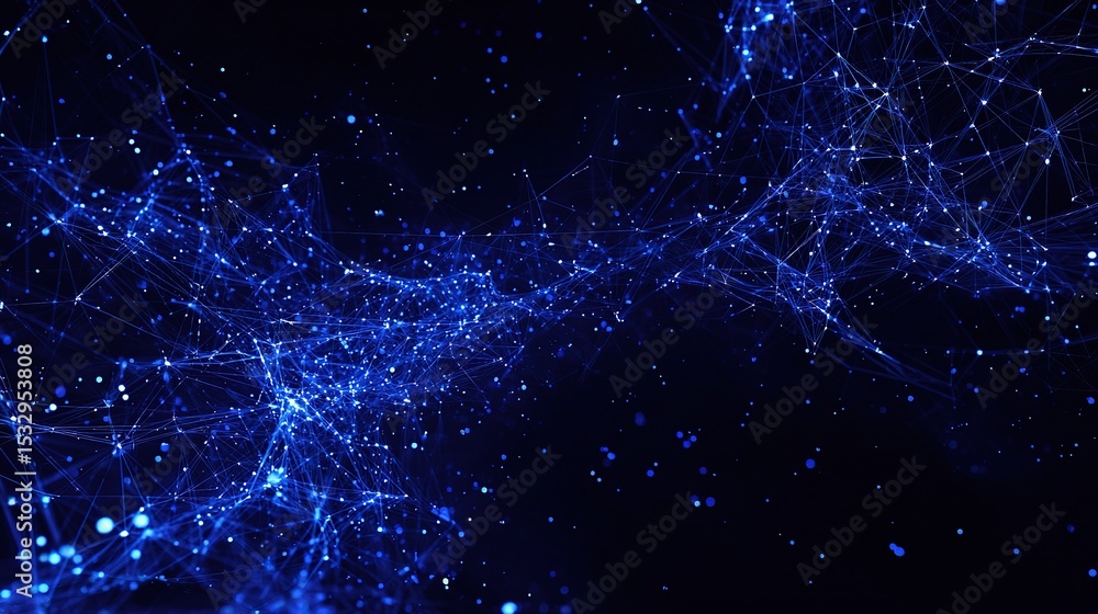 Poster abstract ai network visualization on blue screen background