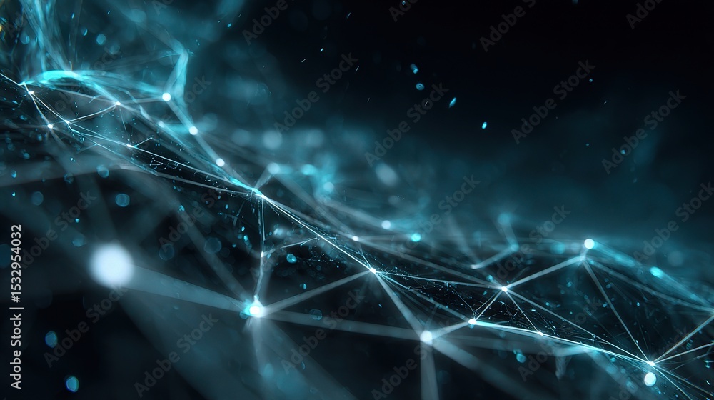 Poster abstract technology network background with glowing elements