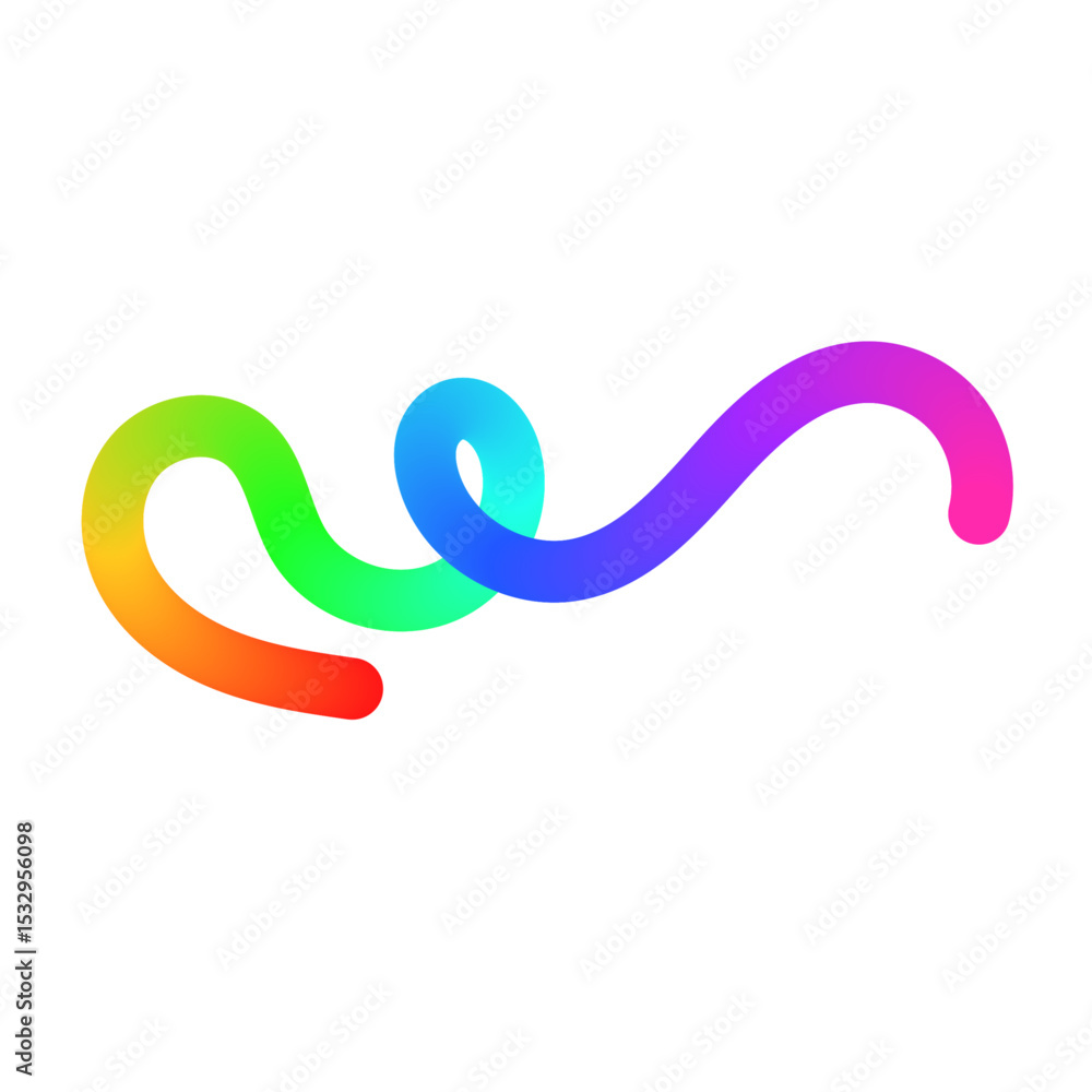 Aufkleber abstract wavy gradient background with colorful squiggle lines, neon ribbon shapes, fluid swirl patt
