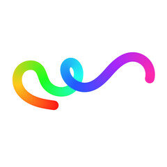Abstract wavy gradient background with colorful squiggle lines, neon ribbon shapes, fluid swirl pattern, and curved 3D design elements. Flat vector illustration isolated on white background.
