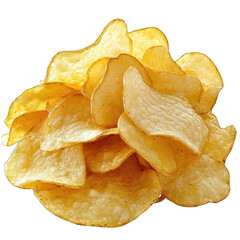 Pile of golden potato chips