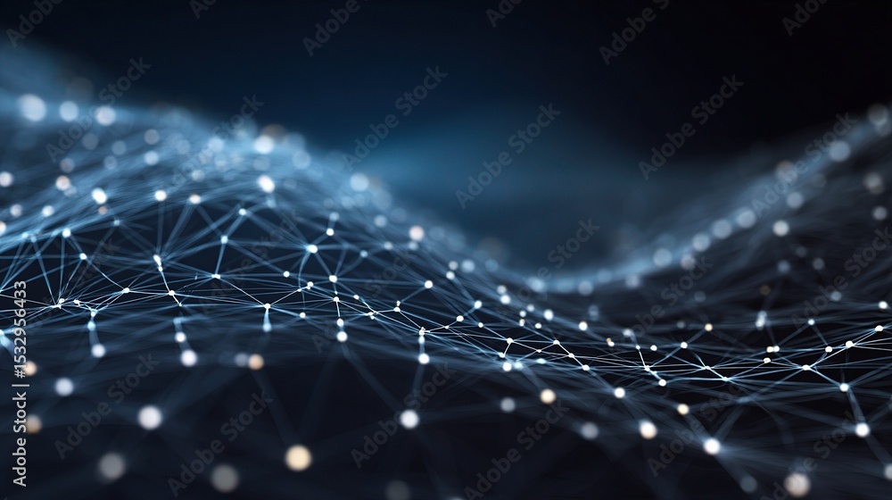 Poster abstract technology network background with dark grid design