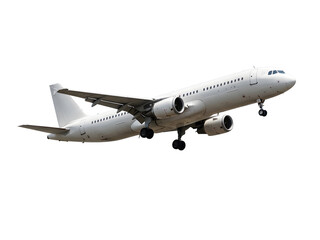 Obraz premium Modern commercial airplane isolated on transparent background — perfect PNG for aviation, travel, tourism, business flights, air transport, and flight-related visuals.