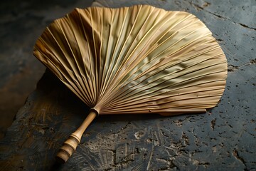 Cultural hand fan crafted from nature high resolution picture
