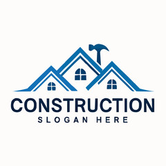 Modern Construction and Architecture Logo Design for Home Renovation and Repair Services 
