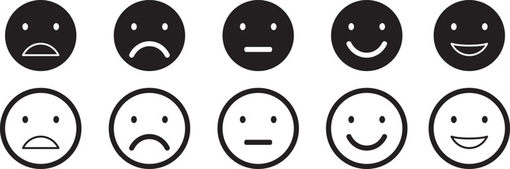 face of review icons, rating with face icons