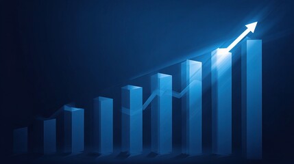 Blue Business Graph Illustration Emphasizing Growth and Progress