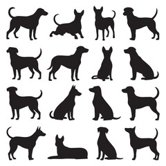 Elegant Dog Silhouettes Collection Perfect for Pet Lovers Graphic Design Projects