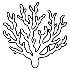 Coral Curve line art vector