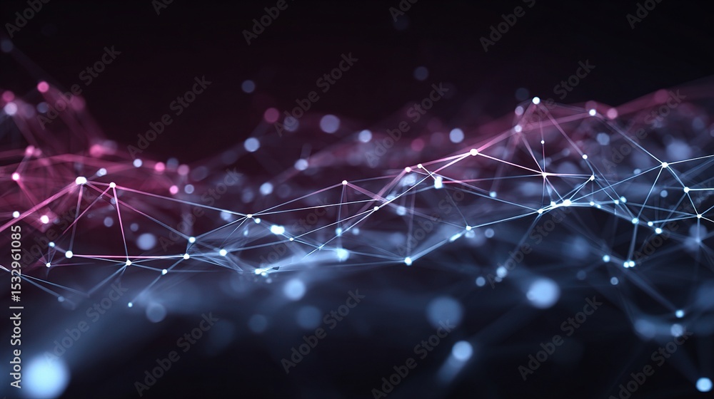 Poster dynamic technology network background with light elements and patterns