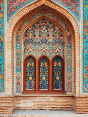 Obraz premium Exquisite Fragment of Iranian Architecture Detail for Cultural Design Elements - Adobe Stock Photo