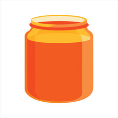 Mason Jar with Orange Juice Vector Illustration