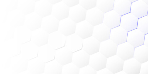 Abstract. Hexagon white background , blue light and shadow. Vector.