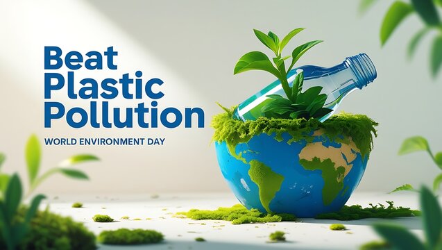 Beat plastic pollution world environment day concept