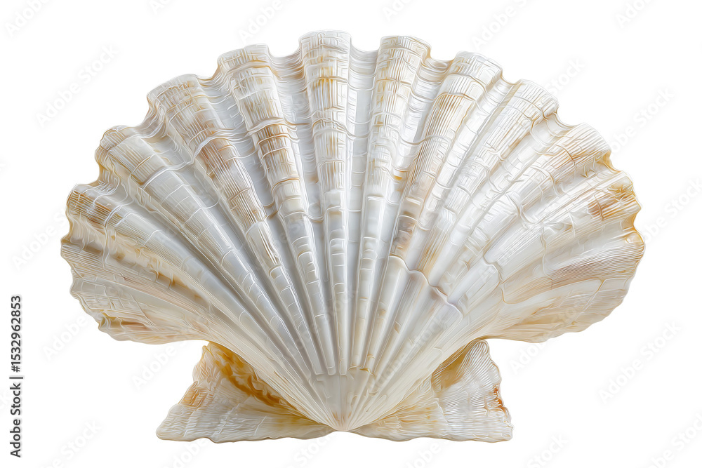 Poster the shell is white and has a pattern of brown lines