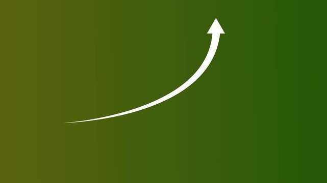 Rising arrow transparent chanel. arrow rising transparent channel, business growth arrow and graph chart, Business line arrow animation 4k video .