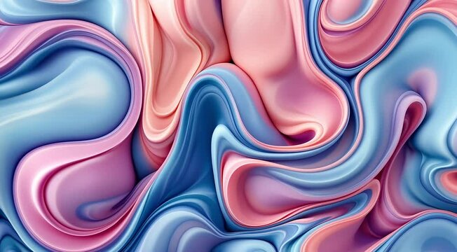  Soft, liquid like ribbons of color morphing, blending, and melting into each other with an elegant flow