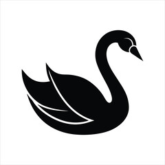Swan Symbol Silhouette Vector Art