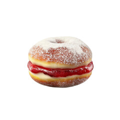 Delicious Strawberry Filled Donut with Powdered Sugar