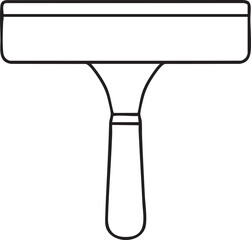 Simple Line Drawing of a Squeegee Tool for Cleaning Windows or Other Smooth Surfaces black and
