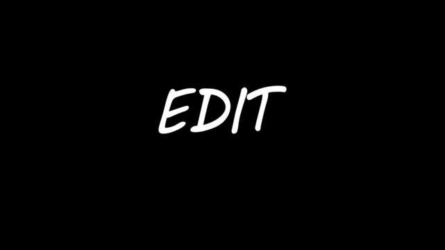 text animation title EDIT transaparent background