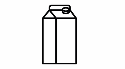 Milk Box Icon. Vector isolated editable black and white simple illustration of a milk box