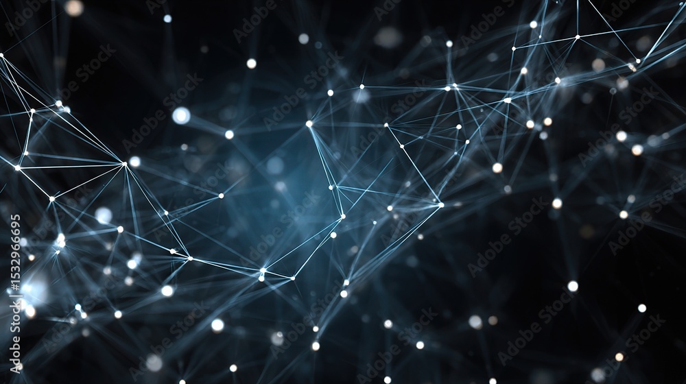 Poster abstract technology network background with dark grid and lights